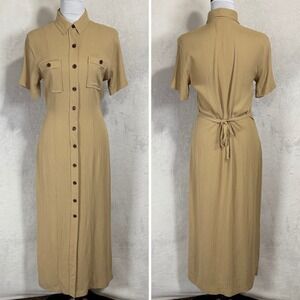 Vintage Diane Von Furstenberg Shirt Dress Size 4 Tag M‎ Belted Button Up Safari